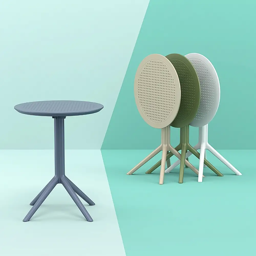 SKY WHITE Φ60X74εκ. ΤΡΑΠΕΖΙ ΠΤΥΣ/ΝΟ ΠΟΛ/ΝΙΟΥ