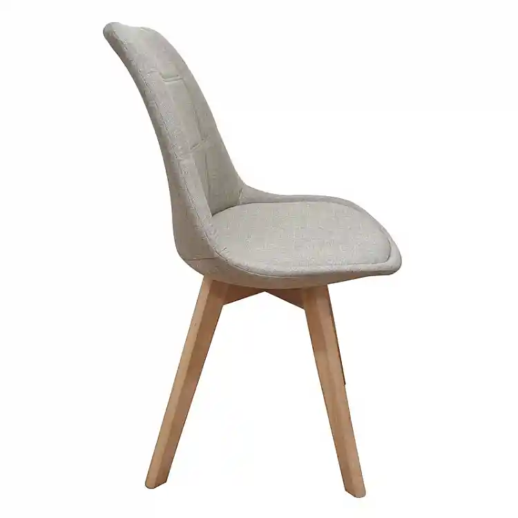Καρέκλα Τραπεζαρίας Ξύλινη 4τμχ Bianca Light Beige Ύφασμα 50x56x46-83εκ.