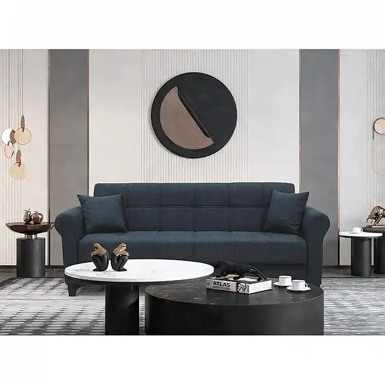 AZUR DARK GREY ΥΦΑΣΜΑ 3ΘΕΣΙΟΣ ΚΑΝΑΠΕΣ/ΚΡΕΒΑΤΙ ΜΕ ΑΠΟΘ.ΧΩΡΟ 210X80X75εκ.
