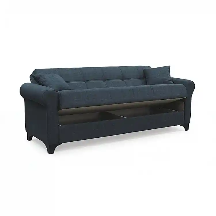 AZUR DARK GREY ΥΦΑΣΜΑ 3ΘΕΣΙΟΣ ΚΑΝΑΠΕΣ/ΚΡΕΒΑΤΙ ΜΕ ΑΠΟΘ.ΧΩΡΟ 210X80X75εκ.