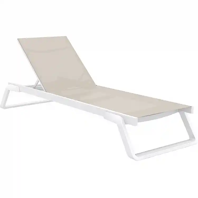 TROPIC ΞΑΠΛΩΣΤΡΑ WHITE/TAUPE ΑΛΟΥΜ-ΠΟΛ/ΝΙΟΥ 210X72X31εκ.