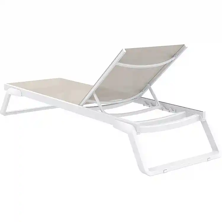 TROPIC ΞΑΠΛΩΣΤΡΑ WHITE/TAUPE ΑΛΟΥΜ-ΠΟΛ/ΝΙΟΥ 210X72X31εκ.