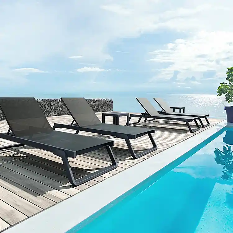 TROPIC ΞΑΠΛΩΣΤΡΑ DARK GREY/BLACK ΑΛΟΥΜ-ΠΟΛ/ΝΙΟΥ 210X72X31εκ.