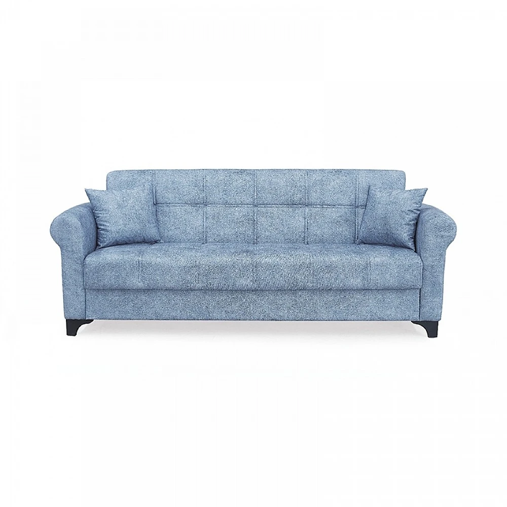 AZUR BLUE GREY ΥΦΑΣΜΑ 3ΘΕΣΙΟΣ ΚΑΝΑΠΕΣ/ΚΡΕΒΑΤΙ ΜΕ ΑΠΟΘ.ΧΩΡΟ 210X80εκ.