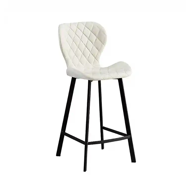 MARTIN OFF WHITE ΥΦΑΣΜΑ(Σ2)66εκ. ΣΚΑΜΠΟ ΜΕΤΑΛΛΙΚΟ 45X49X66-98εκ.