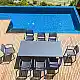 Σετ Τραπεζαρίας 9τμχ Vegas Artemis Dark Grey 100X180/220Χ75εκ.