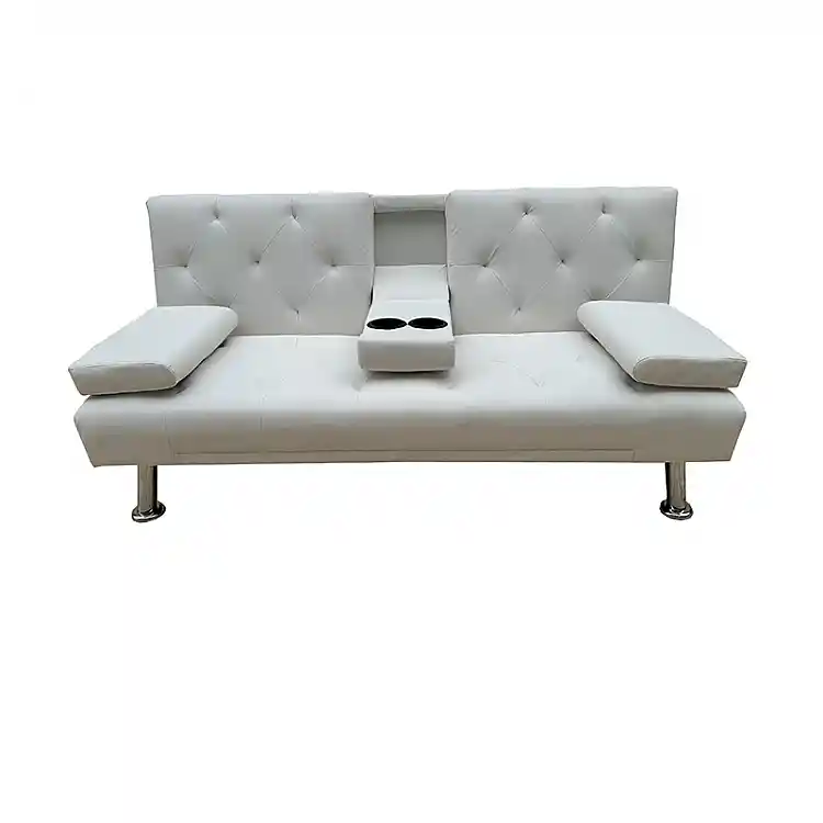 REST WHITE PU ΚΑΝΑΠΕΣ-ΚΡΕΒΑΤΙ 168X88X79εκ.
