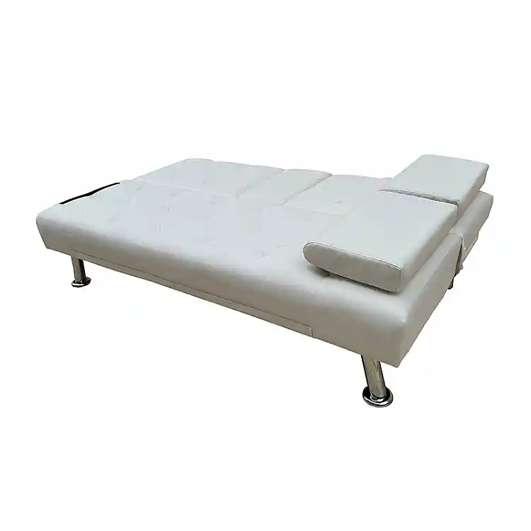 REST WHITE PU ΚΑΝΑΠΕΣ-ΚΡΕΒΑΤΙ 168X88X79εκ.