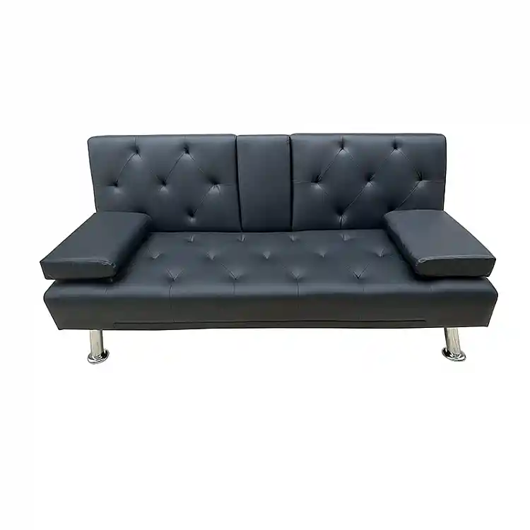 REST BLACK PU ΚΑΝΑΠΕΣ-ΚΡΕΒΑΤΙ 168X88X79εκ.