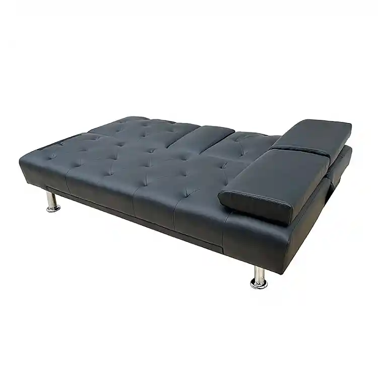 REST BLACK PU ΚΑΝΑΠΕΣ-ΚΡΕΒΑΤΙ 168X88X79εκ.
