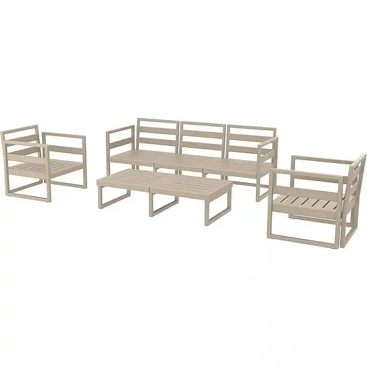 MYKONOS SET 3ΘΕΣ.TAUPE ΧΩΡΙΣ ΜΑΞ.(3ΘΕΣ.+2ΠΟΛ.+ΤΡΑΠ 130εκ.)