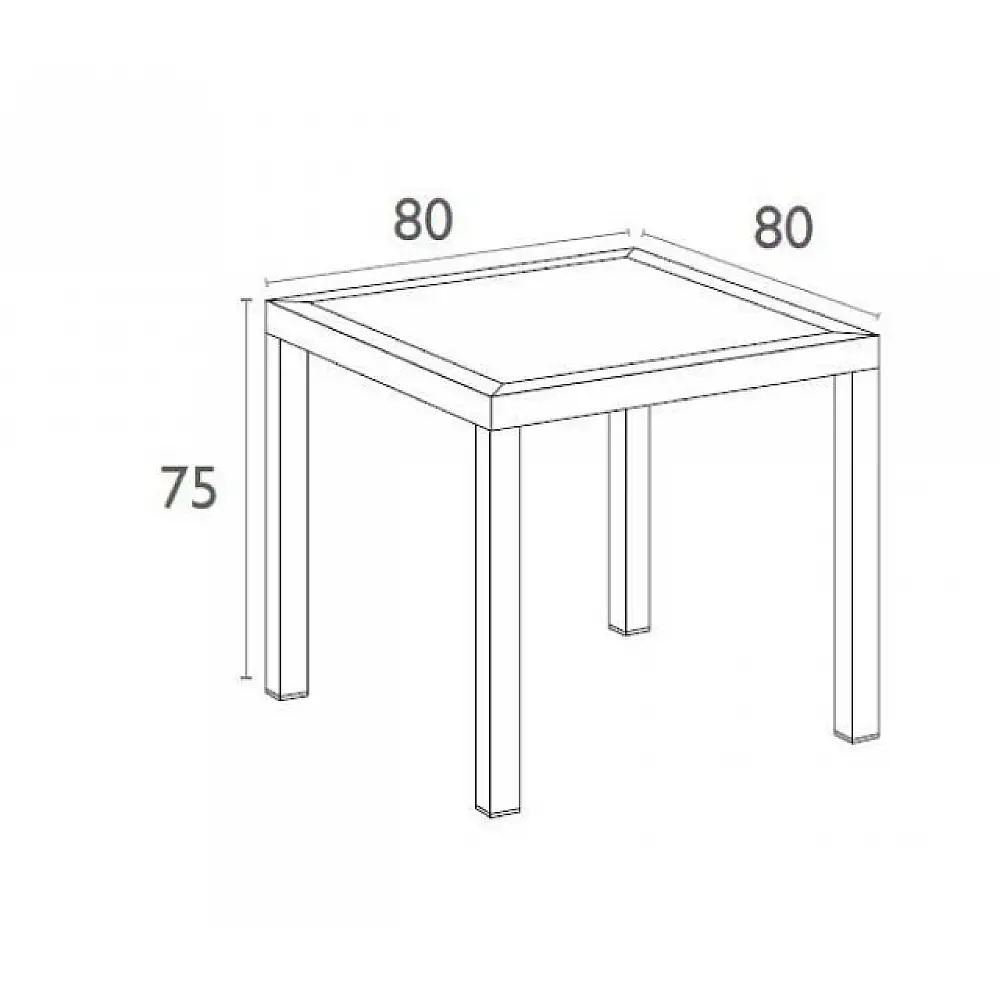 ORLANDO 80Χ80Χ75εκ. BROWN ΤΡΑΠΕΖΙ ΠΟΛ/ΝΙΟΥ