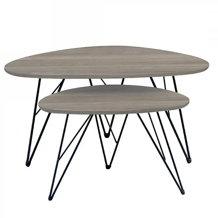 NANCY ΚΑΡΥΔΙ MDF ΣΕΤ 2 ΤΡΑΠΕΖΑΚΙΑ 90X60X45-60X40X39εκ.