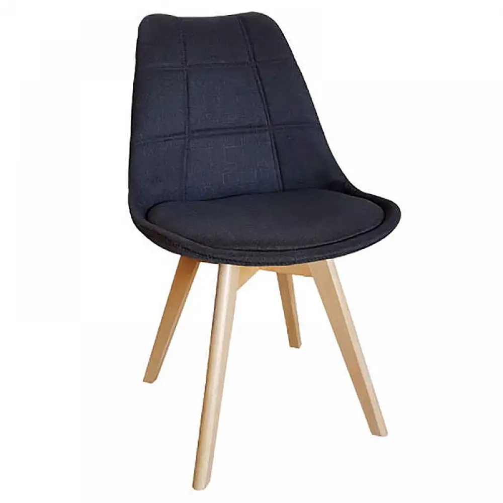Καρέκλα Τραπεζαρίας Ξύλινη 4τμχ Bianca Black Ύφασμα 50x56x46-83εκ.