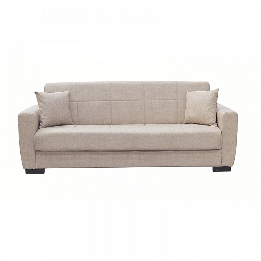 ANIMA LIGHT BROWN ΥΦΑΣΜΑ 3ΘΕΣΙΟΣ ΚΑΝΑΠΕΣ/ΚΡΕΒΑΤΙ ΜΕ ΑΠΟΘ.ΧΩΡΟ 210X80εκ.