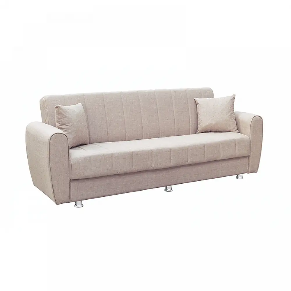 ELVA LIGHT BROWN ΥΦΑΣΜΑ 3ΘΕΣΙΟΣ ΚΑΝΑΠΕΣ/ΚΡΕΒΑΤΙ ΜΕ ΑΠΟΘ.ΧΩΡΟ 210X80X75εκ.