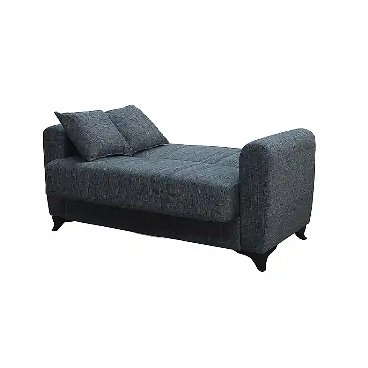 MELINA DARK GREY ΥΦΑΣΜΑ 2ΘΕΣΙΟΣ ΚΑΝΑΠΕΣ/ΚΡΕΒΑΤΙ ΜΕ ΑΠΟΘ.ΧΩΡΟ 150Χ80Χ75εκ.