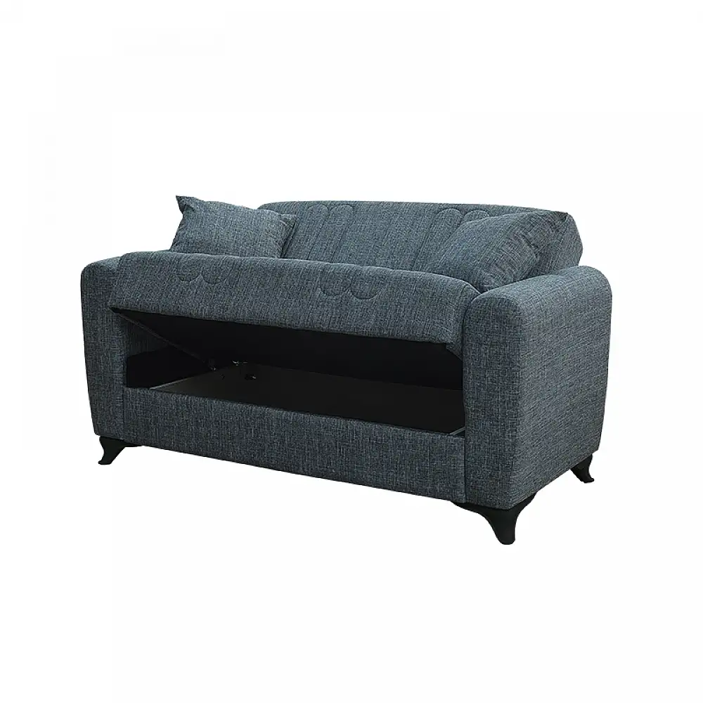 MELINA DARK GREY ΥΦΑΣΜΑ 2ΘΕΣΙΟΣ ΚΑΝΑΠΕΣ/ΚΡΕΒΑΤΙ ΜΕ ΑΠΟΘ.ΧΩΡΟ 150Χ80Χ75εκ.