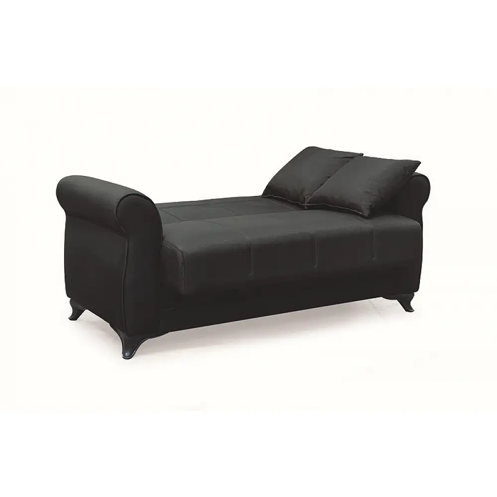 LENA BLACK ΥΦΑΣΜΑ 2ΘΕΣΙΟΣ ΚΑΝΑΠΕΣ/ΚΡΕΒΑΤΙ ΜΕ ΑΠΟΘ.ΧΩΡΟ 150Χ80Χ75εκ.