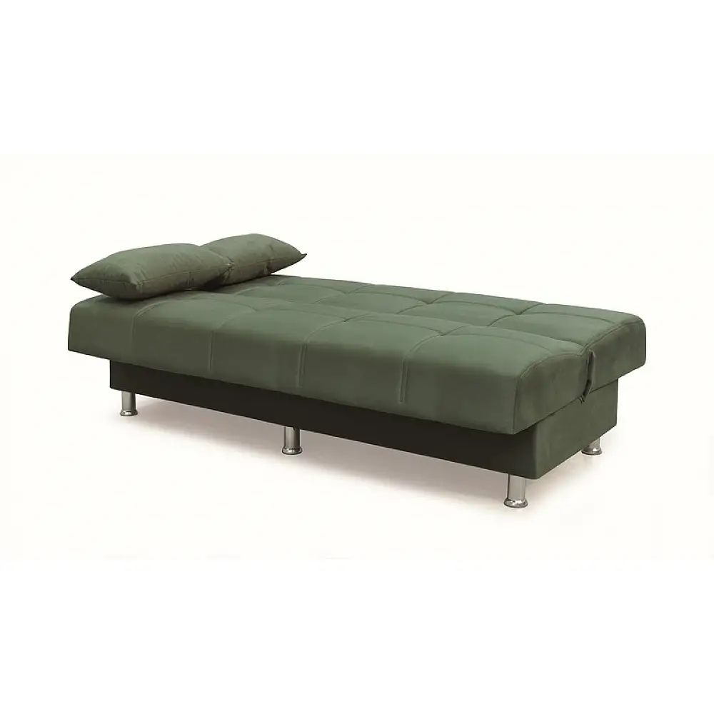 FELINA GREEN ΥΦΑΣΜΑ 3ΘΕΣΙΟΣ ΚΑΝΑΠΕΣ/ΚΡΕΒΑΤΙ ΜΕ ΑΠΟΘ.ΧΩΡΟ 182X90X80εκ.