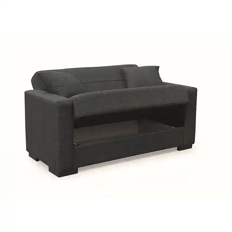 ROVER BLACK ΥΦΑΣΜΑ 2ΘΕΣΙΟΣ ΚΑΝΑΠΕΣ/ΚΡΕΒΑΤΙ ΜΕ ΑΠΟΘ.ΧΩΡΟ 150Χ80Χ75εκ.