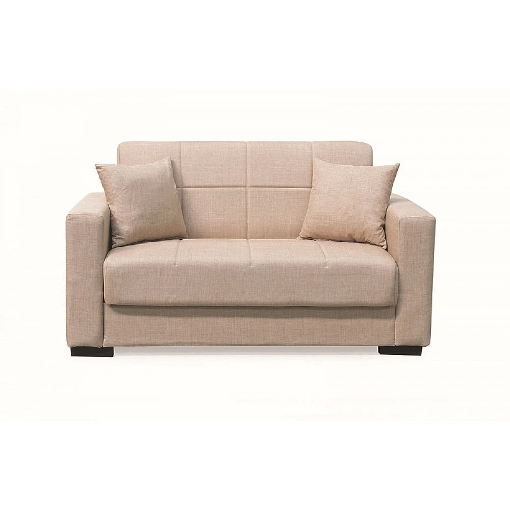 ROVER LIGHT BROWN ΥΦΑΣΜΑ 2ΘΕΣΙΟΣ ΚΑΝΑΠΕΣ/ΚΡΕΒΑΤΙ ΜΕ ΑΠΟΘ.ΧΩΡΟ 150Χ80εκ.