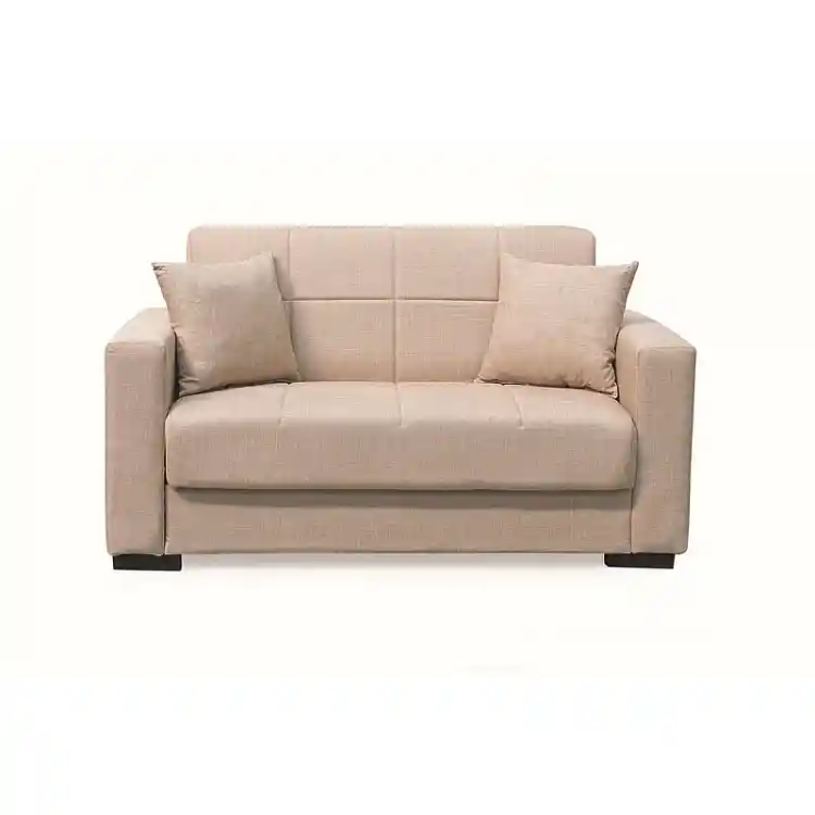 ROVER LIGHT BROWN ΥΦΑΣΜΑ 2ΘΕΣΙΟΣ ΚΑΝΑΠΕΣ/ΚΡΕΒΑΤΙ ΜΕ ΑΠΟΘ.ΧΩΡΟ 150Χ80Χ75εκ.