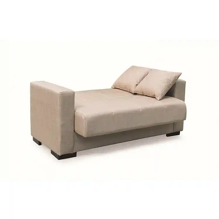 ROVER LIGHT BROWN ΥΦΑΣΜΑ 2ΘΕΣΙΟΣ ΚΑΝΑΠΕΣ/ΚΡΕΒΑΤΙ ΜΕ ΑΠΟΘ.ΧΩΡΟ 150Χ80Χ75εκ.