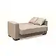 ROVER LIGHT BROWN ΥΦΑΣΜΑ 2ΘΕΣΙΟΣ ΚΑΝΑΠΕΣ/ΚΡΕΒΑΤΙ ΜΕ ΑΠΟΘ.ΧΩΡΟ 150Χ80Χ75εκ.