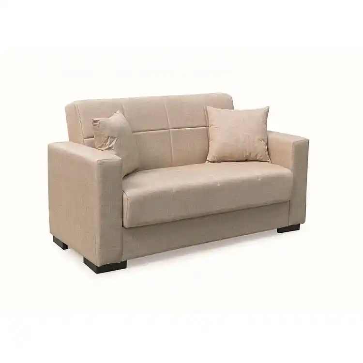 ROVER LIGHT BROWN ΥΦΑΣΜΑ 2ΘΕΣΙΟΣ ΚΑΝΑΠΕΣ/ΚΡΕΒΑΤΙ ΜΕ ΑΠΟΘ.ΧΩΡΟ 150Χ80Χ75εκ.