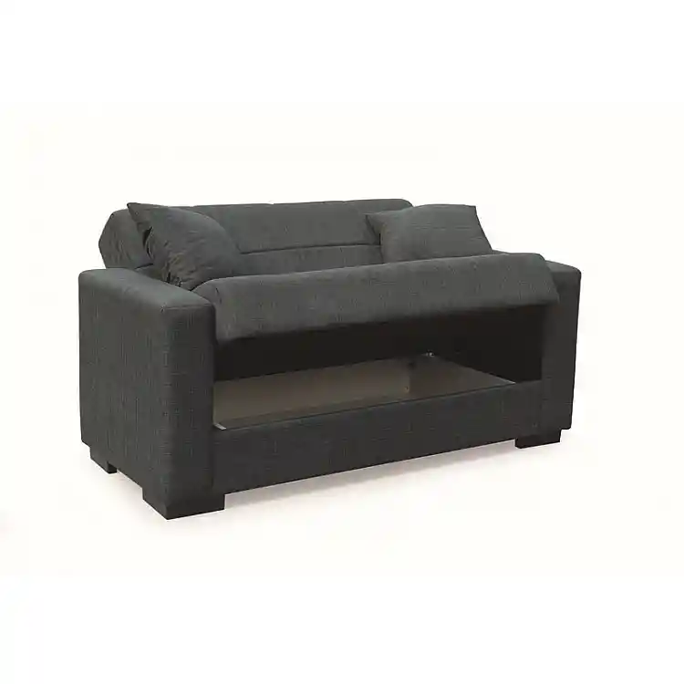 ROVER DARK GREY ΥΦΑΣΜΑ 2ΘΕΣΙΟΣ ΚΑΝΑΠΕΣ/ΚΡΕΒΑΤΙ ΜΕ ΑΠΟΘ.ΧΩΡΟ 150Χ80Χ75εκ.