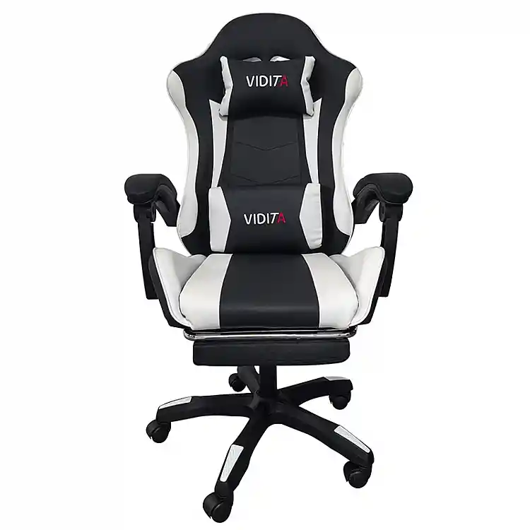 A6060 ΜΑΥΡΟ/ΛΕΥΚΟ ΠΟΛΥΘΡΟΝΑ GAMING/ΜΕ ΥΠΟΠΟΔΙΟ 64X62X113-121εκ.