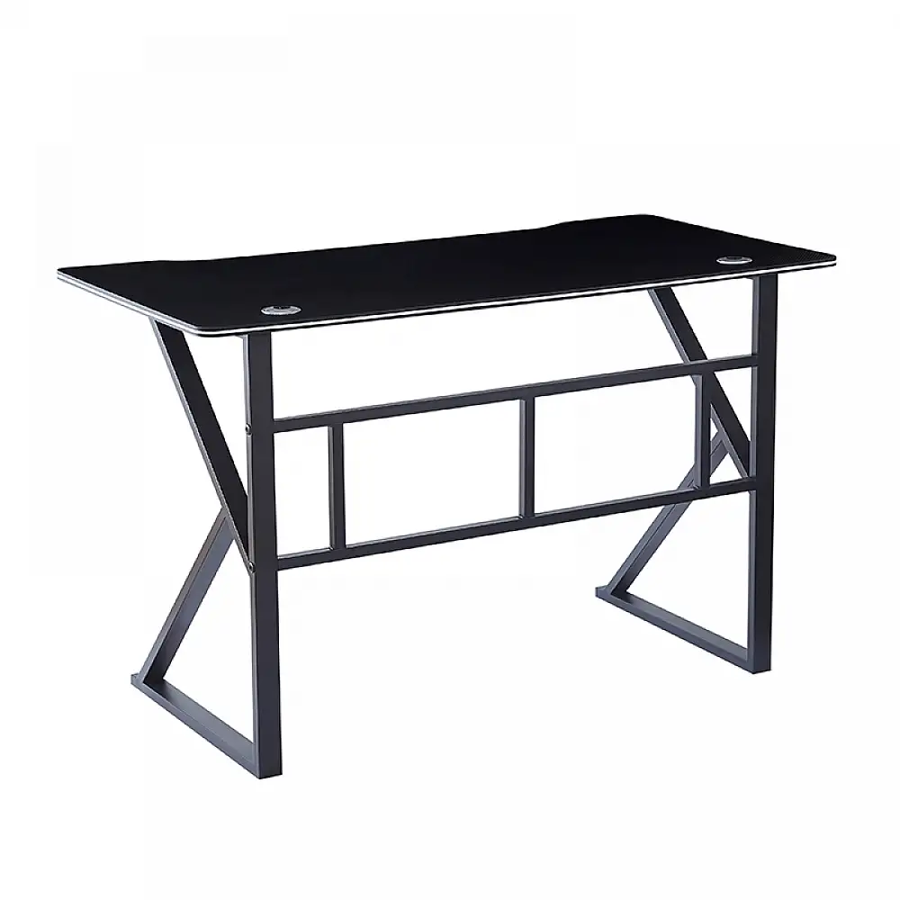 ΓΡΑΦΕΙΟ 120X60X75εκ.ΜΑΥΡΟ MDF/ΜΑΥΡΟ ΜΕΤΑΛΛΙΚΟ