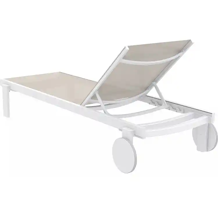 CASABLANCA ΞΑΠΛΩΣΤΡΑ WHITE/TAUPE ΑΛΟΥΜ-ΠΟΛ/ΝΙΟΥ 190X74X31εκ.