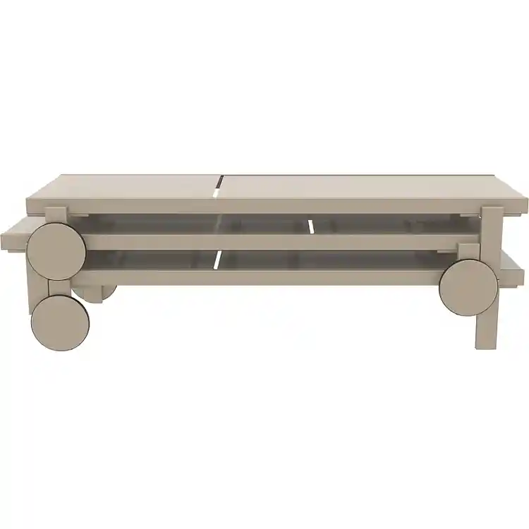 CASABLANCA ΞΑΠΛΩΣΤΡΑ WHITE/TAUPE ΑΛΟΥΜ-ΠΟΛ/ΝΙΟΥ 190X74X31εκ.