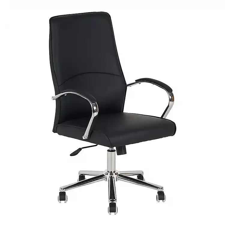 A9930 ΜΑΥΡO PU ΠΟΛΥΘΡΟΝΑ ΓΡΑΦΕΙΟΥ 60X65X48-105/58-114εκ.