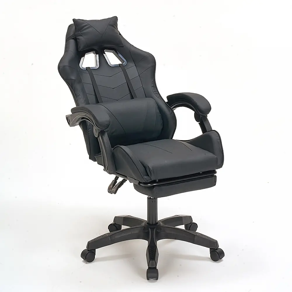 A9937 ΜΑΥΡΟ PVC ΠΟΛΥΘΡΟΝΑ GAMING/ΜΕ ΥΠΟΠΟΔΙΟ