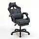 A9937 ΜΑΥΡΟ PVC ΠΟΛΥΘΡΟΝΑ GAMING/ΜΕ ΥΠΟΠΟΔΙΟ 64X59X43-112/53-125εκ.