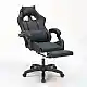 A9937 ΜΑΥΡΟ PVC ΠΟΛΥΘΡΟΝΑ GAMING/ΜΕ ΥΠΟΠΟΔΙΟ 64X59X43-112/53-125εκ.