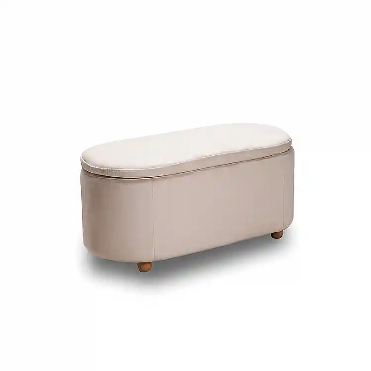 FOSTER ΣΚΑΜΠΟ VELVET BEIGE ΜΕ ΑΠΟΘ. ΧΩΡΟ 99Χ45X45εκ.