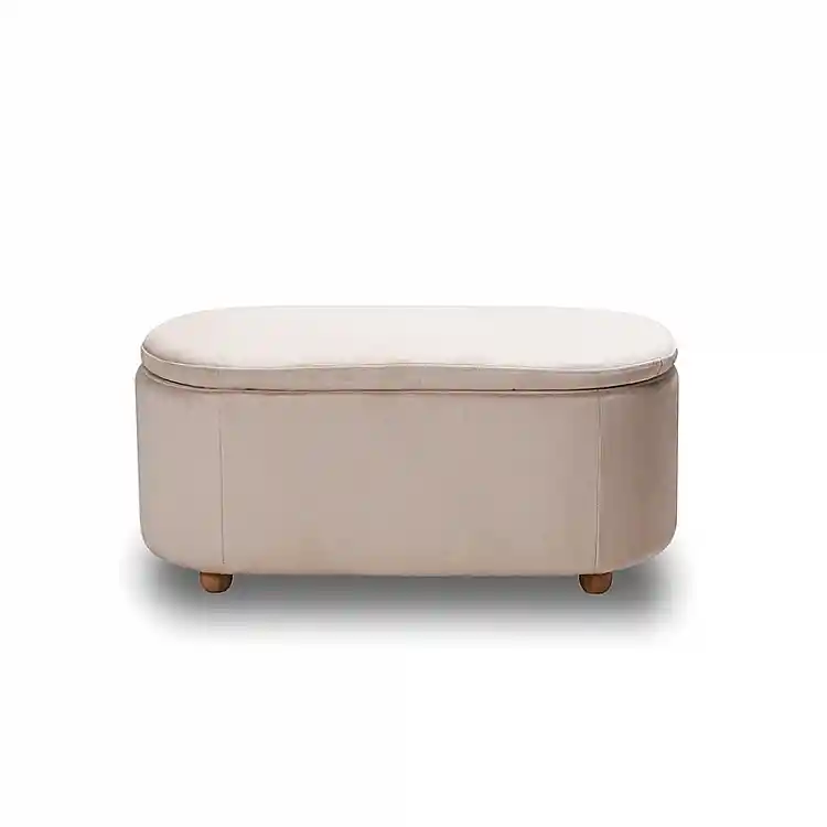 FOSTER ΣΚΑΜΠΟ VELVET BEIGE ΜΕ ΑΠΟΘ. ΧΩΡΟ 99Χ45X45εκ.