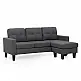 LIANA S DARK GREY ΥΦΑΣΜΑ ΓΩΝΙΑ 185Χ126X84εκ.