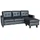 LIANA S BLACK PVC ΚΑΝΑΠΕΣ ΓΩΝΙΑ 185Χ126X84εκ.