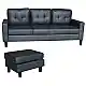 LIANA S BLACK PVC ΚΑΝΑΠΕΣ ΓΩΝΙΑ 185Χ126X84εκ.