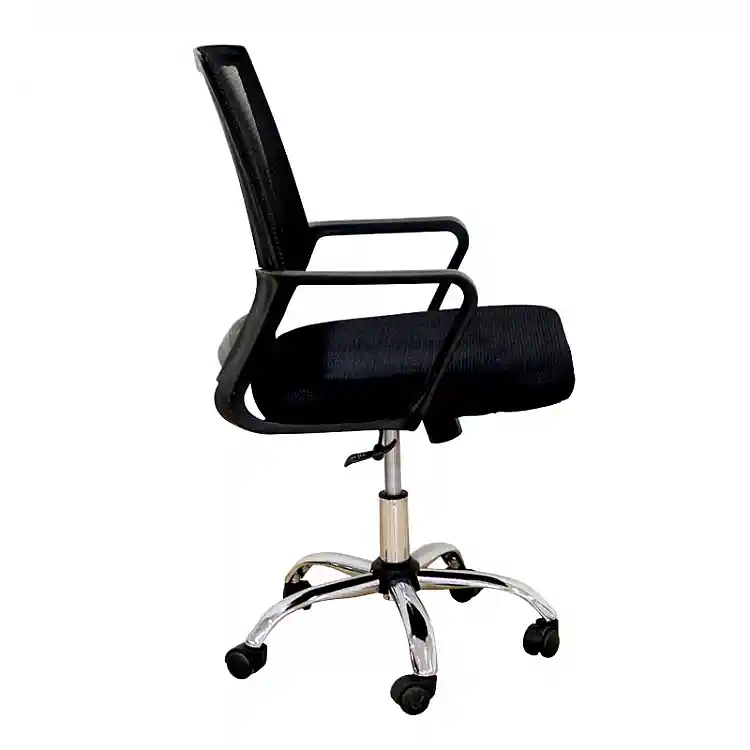 A1600 ΧΡΩΜΙΟ/ΜΑΥΡΟ MESH ΠΟΛΥΘΡΟΝΑ ΓΡΑΦΕΙΟΥ 61X52.5X43-93/51-102εκ.