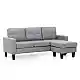 LIANA S GREY ΥΦΑΣΜΑ ΚΑΝΑΠΕΣ ΓΩΝΙΑ 185Χ126X84εκ.
