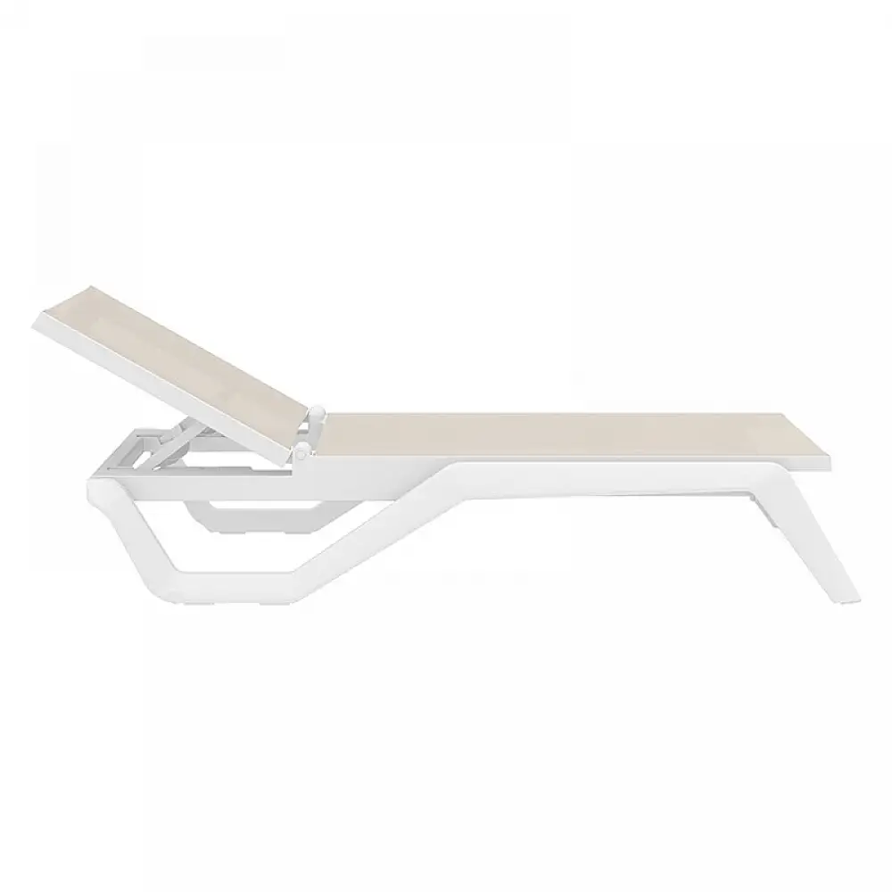 RIO PRO ΞΑΠΛΩΣΤΡΑ WHITE/TAUPE ΠΟΛ/ΝΙΟΥ 190X70X33εκ.