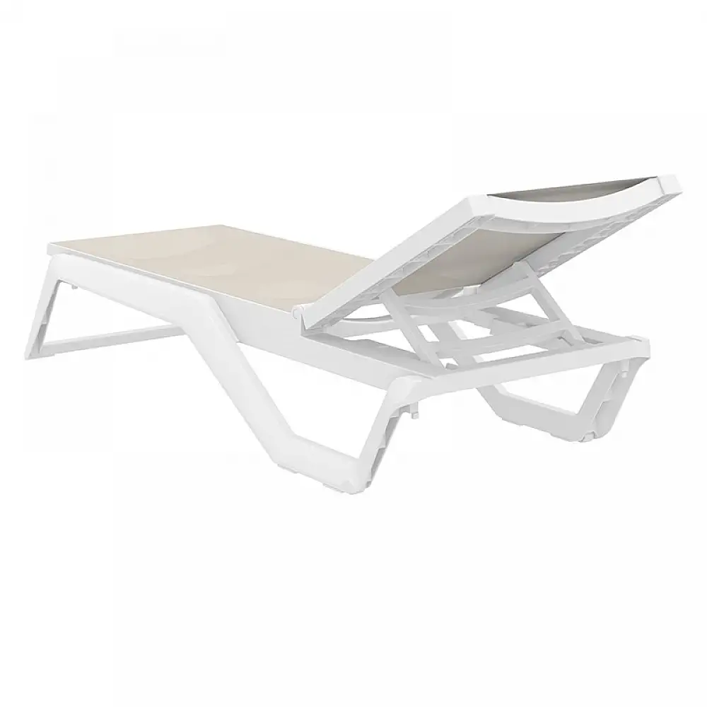 RIO PRO ΞΑΠΛΩΣΤΡΑ WHITE/TAUPE ΠΟΛ/ΝΙΟΥ 190X70X33εκ.