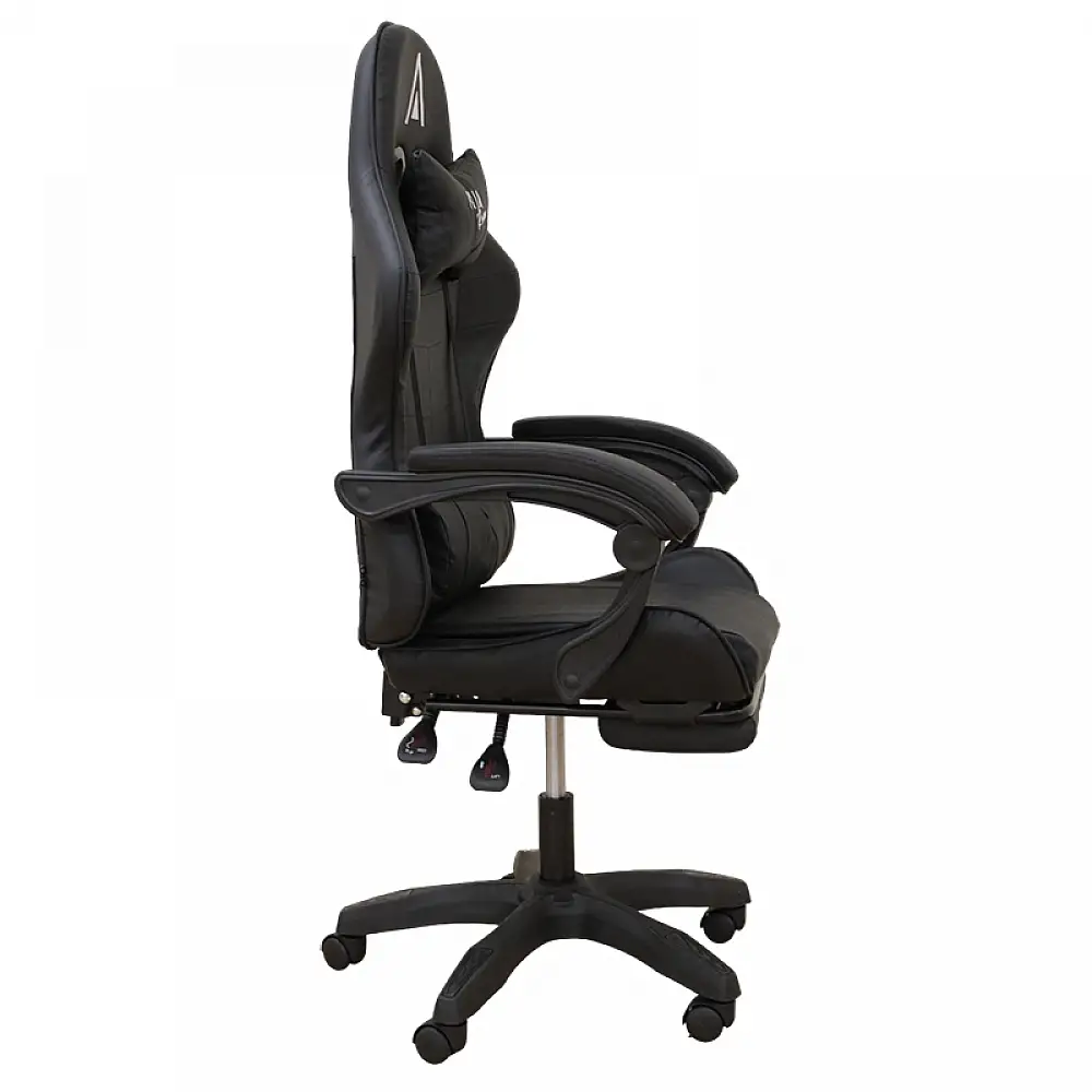 A9950 ΜΑΥΡΟ PVC ΠΟΛΥΘΡΟΝΑ GAMING/ΜΕ ΥΠΟΠΟΔΙΟ 61Χ62Χ45-118/54-127εκ.