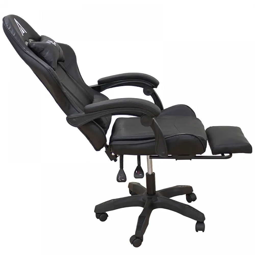 A9950 ΜΑΥΡΟ PVC ΠΟΛΥΘΡΟΝΑ GAMING/ΜΕ ΥΠΟΠΟΔΙΟ 61Χ62Χ45-118/54-127εκ.